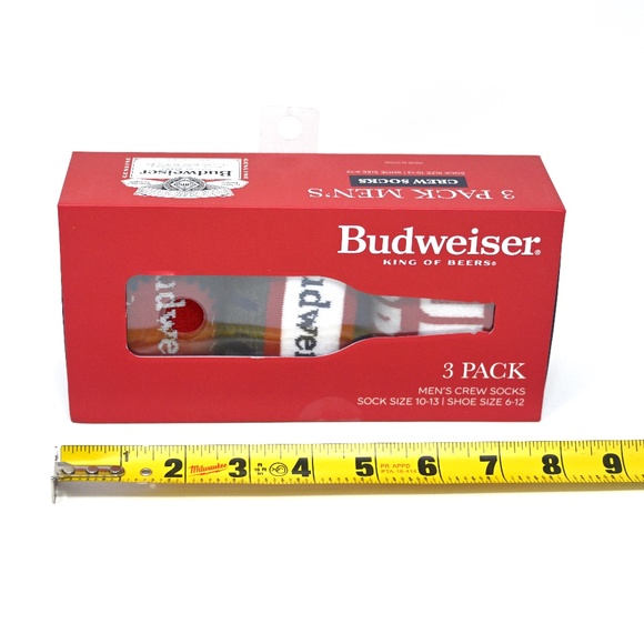 Budweiser Men's Crew Socks Size 10-13, 3 Pack - New - Picture 7 of 7